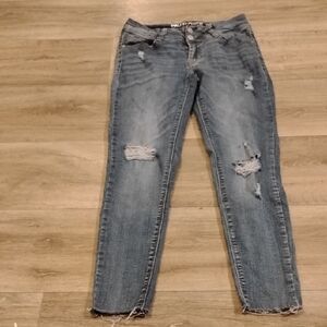 Wallflower Women's Ripped Blue Skinny Jeans